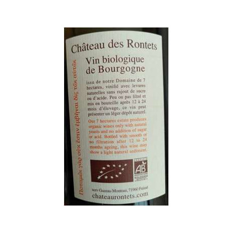 Château des Rontets Pouilly-Fuissé "Clos Varambon" 2018 blanc sec contre etiquette