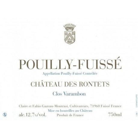 Château des Rontets Pouilly-Fuissé "Clos Varambon" 2018 blanc sec etiquette Château des Rontets Pouilly-Fuissé "Clos Varambon" 2018 blanc sec etiquette