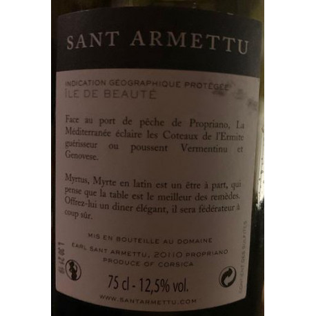 Domaine Sant Armettu Myrtus dry white 2018
