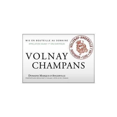 Domaine Marquis d'Angerville Volnay 1er Cru Champans 2018 etiquette Domaine Marquis d'Angerville Volnay 1er Cru Champans 2018 etiquette