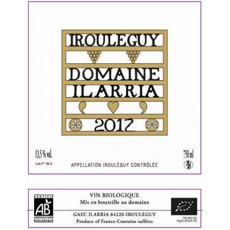 Domaine Ilarria Irouleguy blanc sec 2018 etiquette
