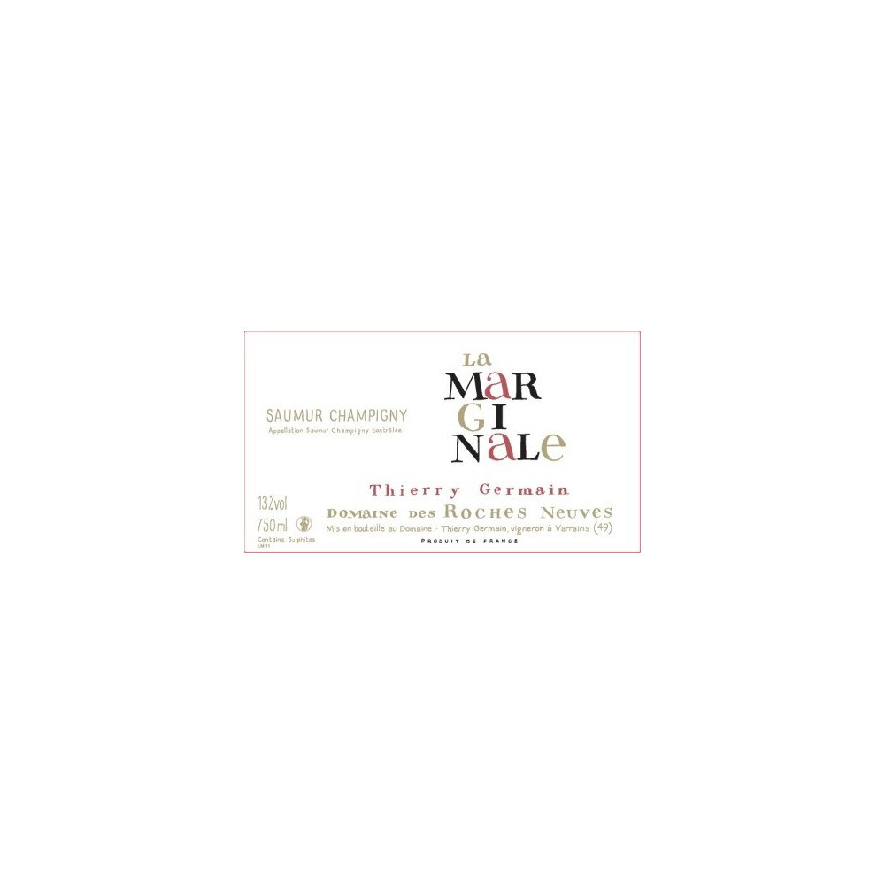 domaine des roches neuves saumur champigny la marginale 2019 etiquette domaine des roches neuves saumur champigny la marginale 2019 etiquette