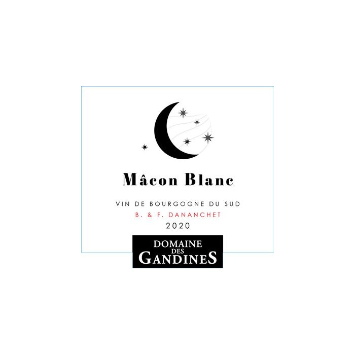 Domaine Des Gandines Mâcon blanc sec 2020 bouteille Domaine Des Gandines Mâcon blanc sec 2020 bouteille
