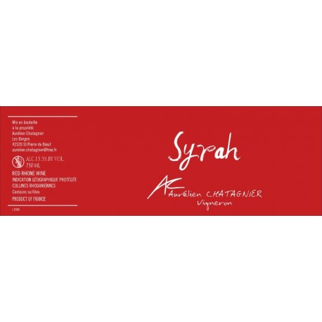 Domaine Aurelien Chatagnier Syrah red 2020