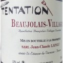 Domaine Jean-Claude Lapalu Beaujolais Villages "Tentation" rouge 2020 etiquette Domaine Jean-Claude Lapalu Beaujolais Villages "Tentation" rouge 2020 etiquette