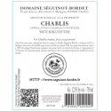 Domaine Séguinot-Bordet Chablis blanc sec 2020 contre etiquette