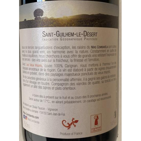 Mas Combarèla "Les Vieux Mazets" (carignan) rouge 2018 2