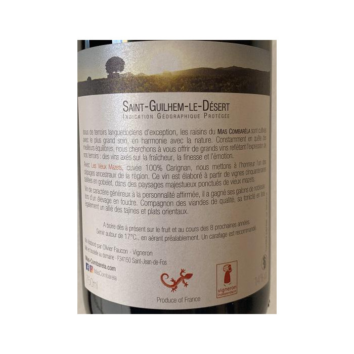Mas Combarèla "Les Vieux Mazets" (carignan) red 2018
