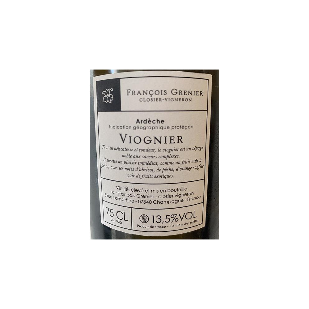 Domaine François Grenier Jardins (Viognier) dry white 2020