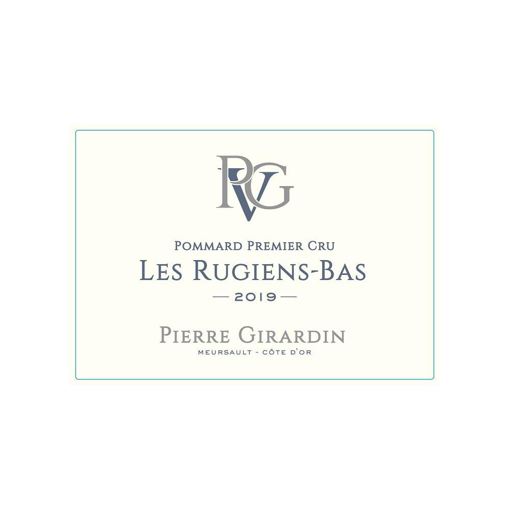 Domaine Pierre Girardin Pommard 1er Cru "Les Rugiens bas" rouge 2019 etiquette Domaine Pierre Girardin Pommard 1er Cru "Les Rugiens bas" rouge 2019 etiquette