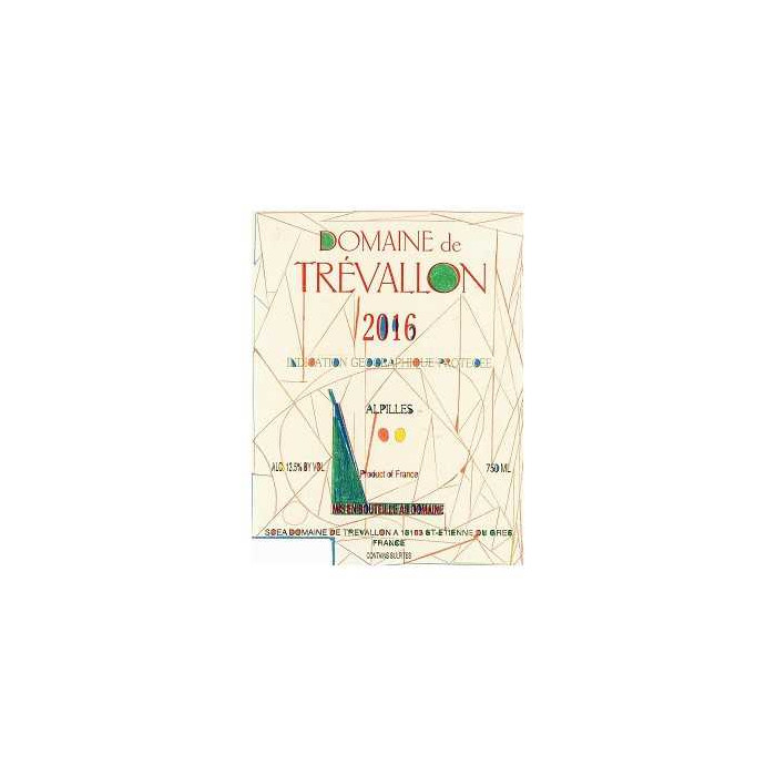 Domaine de Trévallon blanc 2016 etiquette Domaine de Trévallon blanc 2016 etiquette