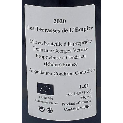 Domaine Georges Vernay Condrieu Les Terrasses de l'Empire blanc sec 2020 2