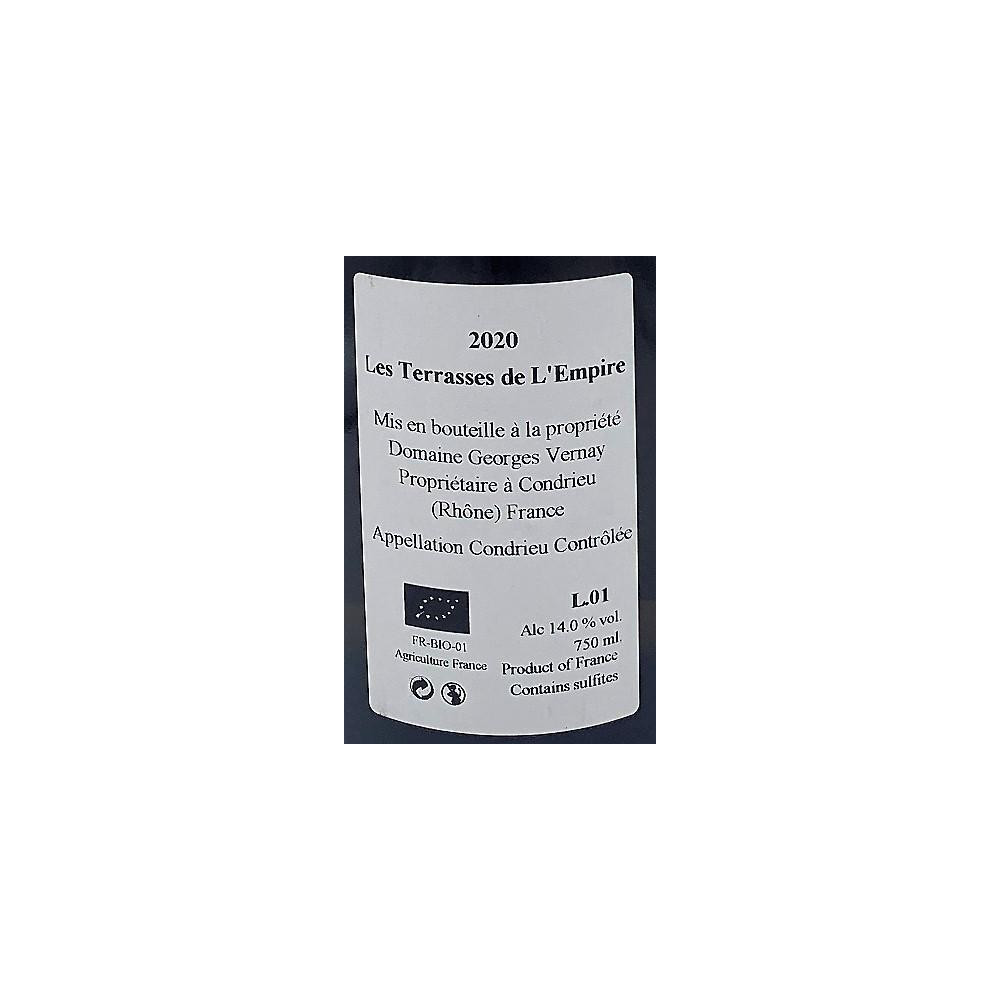 Domaine Georges Vernay Condrieu Les Terrasses de l'Empire blanc sec 2020 contre etiquette