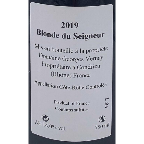 Domaine Georges Vernay Côte-Rôtie "Blonde du Seigneur" rouge 2019 2