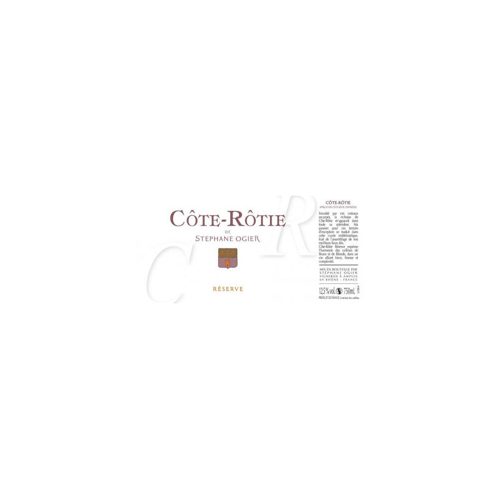 Stephane Ogier Cote Rotie Reserve 2015 etiquette Stephane Ogier Cote Rotie Reserve 2015 etiquette