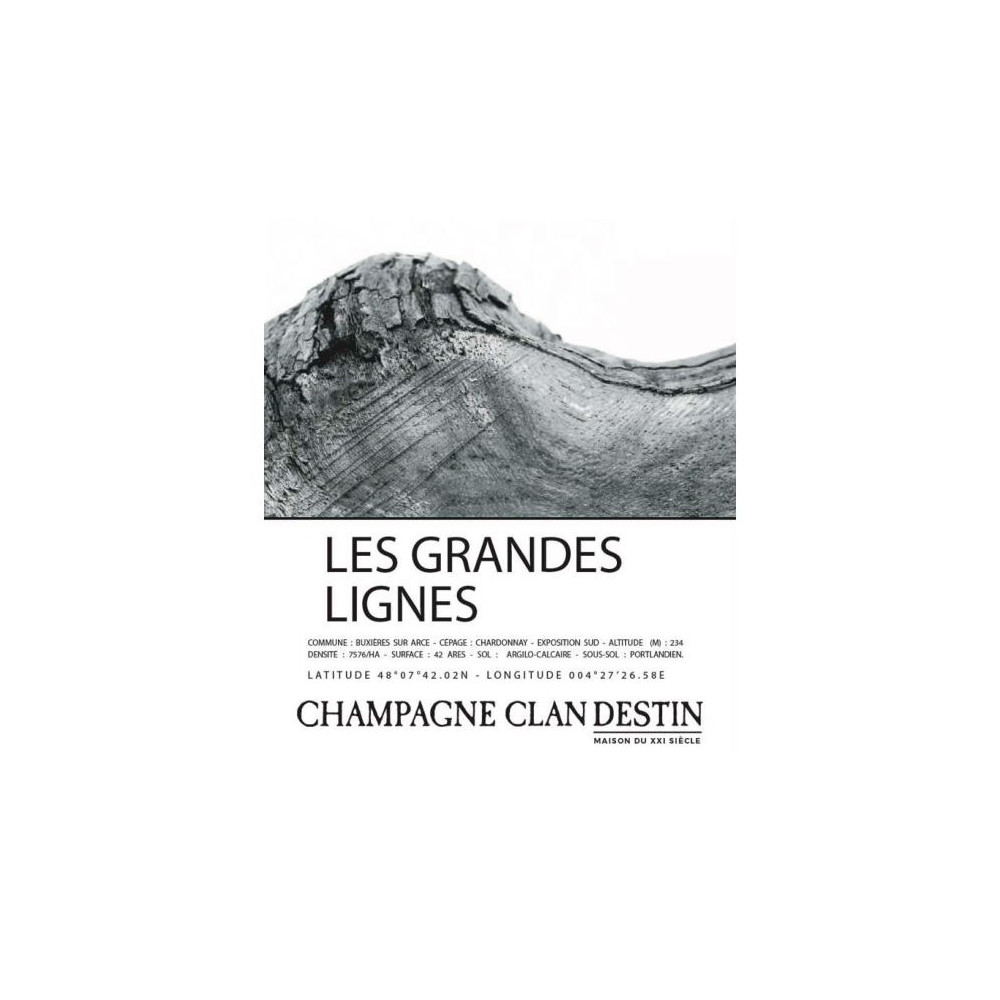 Champagne Clandestin Les Grandes Lignes Brut Nature 2018 etiquette Champagne Clandestin Les Grandes Lignes Brut Nature 2018 etiquette