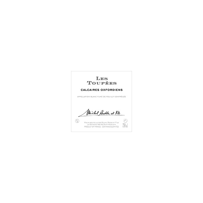 Domaine Michel Redde & fils Pouilly-Fumé "Les Toupées" blanc sec 2018 contre etiquette