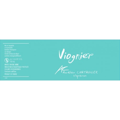 Domaine Aurelien Chatagnier Viognier 2020 etiquette