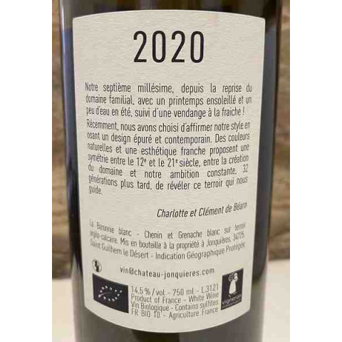 Château de Jonquières "La Baronnie" blanc sec 2020 2