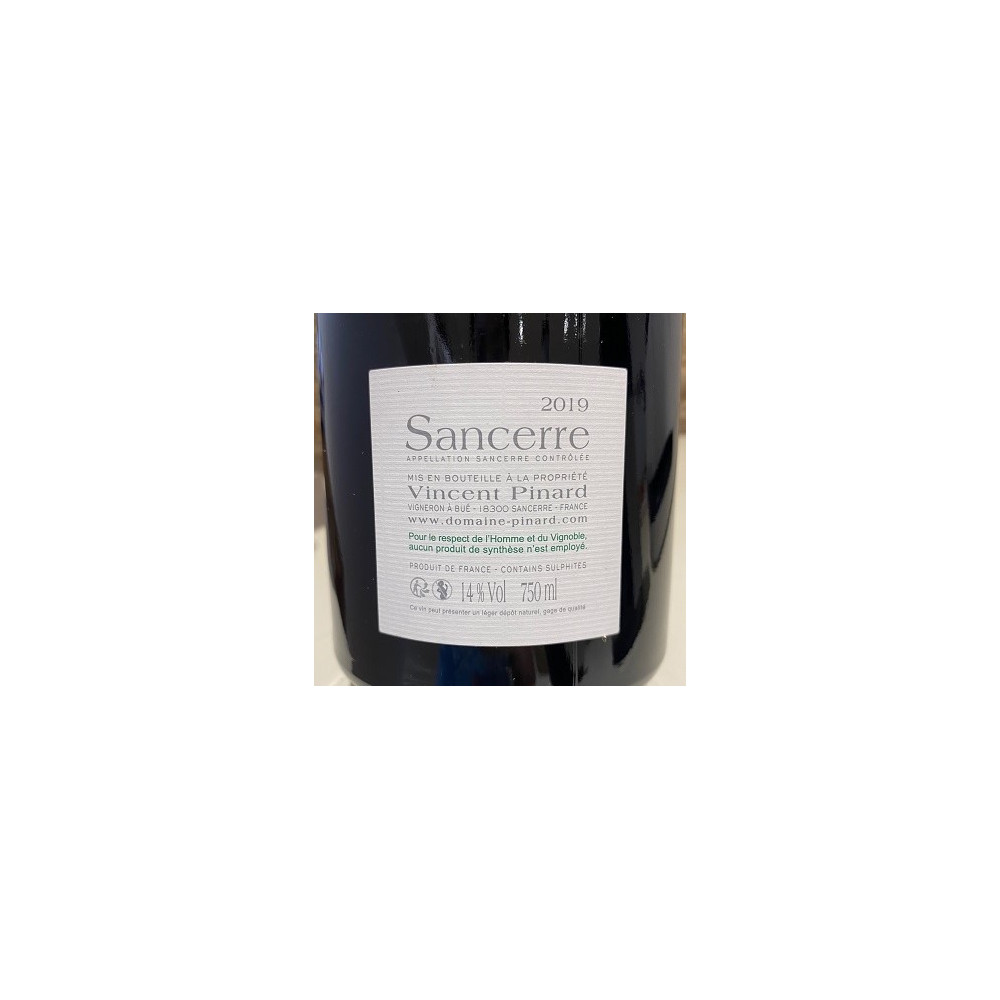 Vincent Pinard Sancerre "Charlouise" rouge 2019 contre étiquette