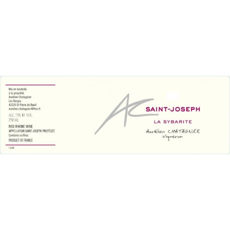 Domaine Aurelien Chatagnier Saint Joseph La Sybarite 2020 etiquette