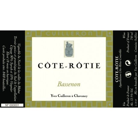 Domaine Yves Cuilleron Côte-Rôtie "Bassenon" rouge 2020 etiquette