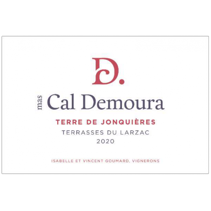 Mas Cal Demoura Terrasses du Larzac "Terre de Jonquières" rouge 2020 etiquette