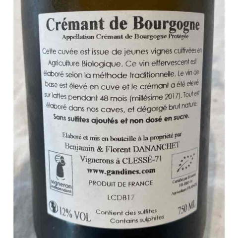 Domaine des Gandines Crémant de Bourgogne brut 2