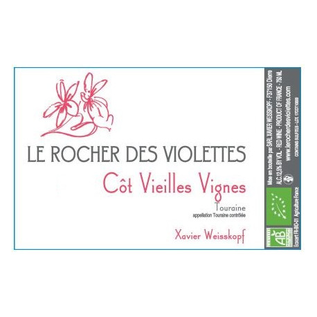 Le Rocher des Violettes Touraine "cot vieilles vignes" red 2020