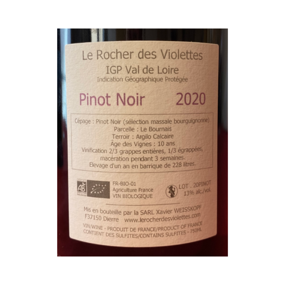 Le Rocher des Violettes "Pinot noir" red 2020
