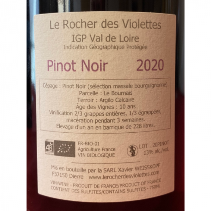 Le Rocher des Violettes "Pinot noir" red 2020