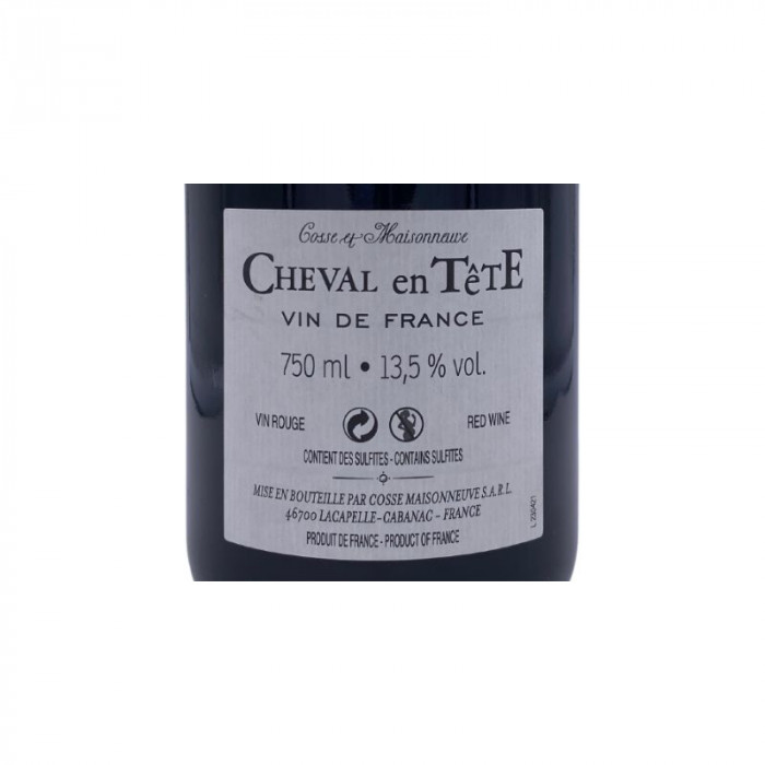 Domaine Cosse-Maisonneuve Cahors "Cheval en tête" rouge 2020 étiquette