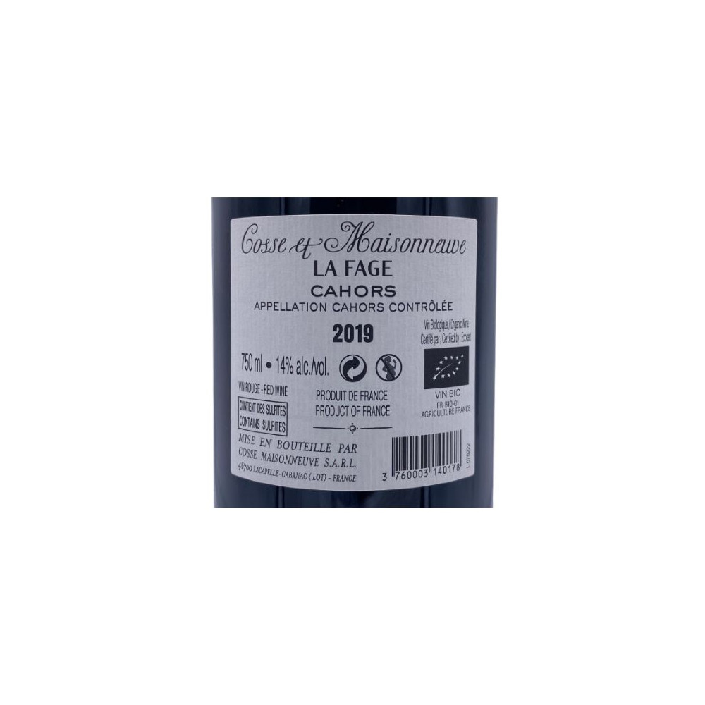 Domaine Cosse-Maisonneuve Cahors "La Fage" red 2019