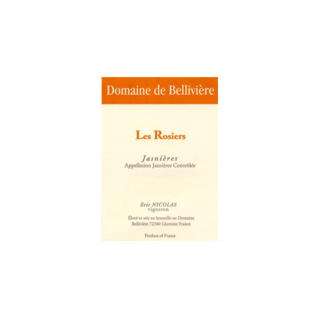 Domaine de Bellivière Jasnières "Les Rosiers" blanc sec 2020 etiquette