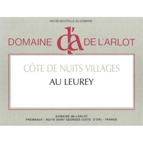 Domaine de l'Arlot Cote de Nuits Villages Au Leurey blanc 2020 etiquette Domaine de l'Arlot Cote de Nuits Villages Au Leurey blanc 2020 etiquette