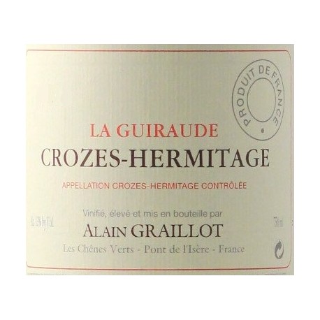 Domaine Alain Graillot Crozes-Hermitage "La Guiraude" rouge 2019 etiquette
