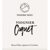 Bryan Deleu IGP "Coquet" (viognier) blanc sec 2021 etiquette