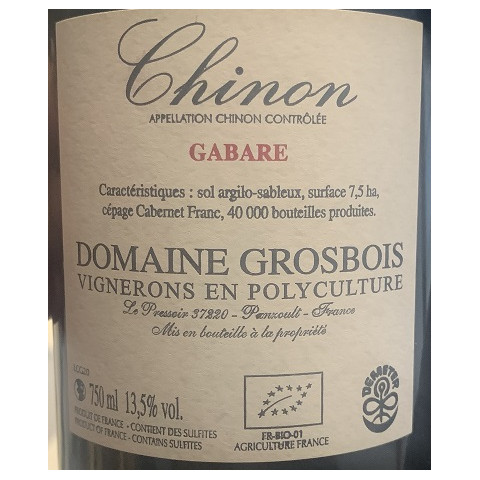 Domaine Grosbois Chinon "Gabare" rouge 2020 2