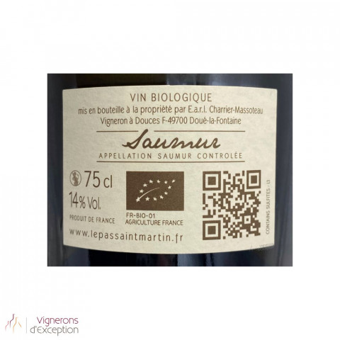 Domaine Le Pas Saint Martin Saumur "La Pierre Frite" rouge 2020 bouteille 2