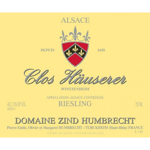 Domaine Zind-Humbrecht Riesling "Clos Häuserer" blanc sec 2021 2