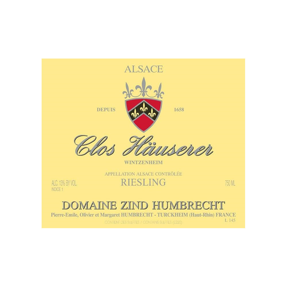 Domaine Zind-Humbrecht Riesling "Clos Häuserer" dry white 2021