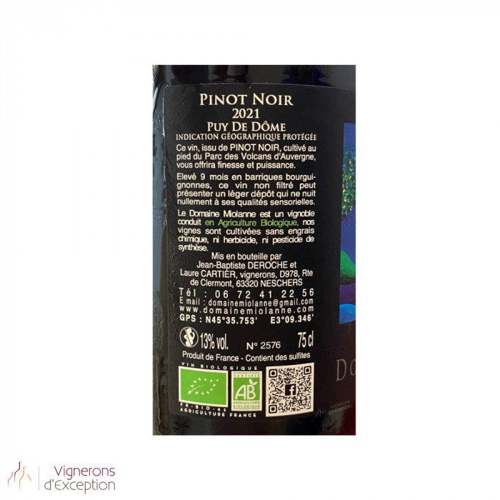 Domaine Miolanne IGP Puy de Dôme "pinot noir" red 2021