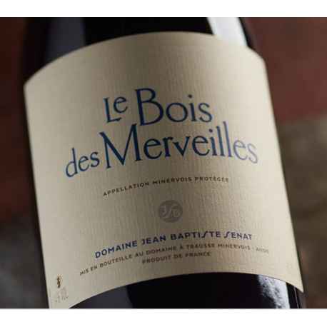 Domaine J-B. Sénat Minervois "Le Bois des Merveilles" rouge 2019 etiquette Domaine J-B. Sénat Minervois "Le Bois des Merveilles" rouge 2019 etiquette