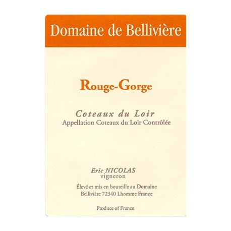 Domaine de Bellivière Coteaux du Loir Rouge Gorge 2013 Domaine de Bellivière Coteaux du Loir Rouge Gorge 2013
