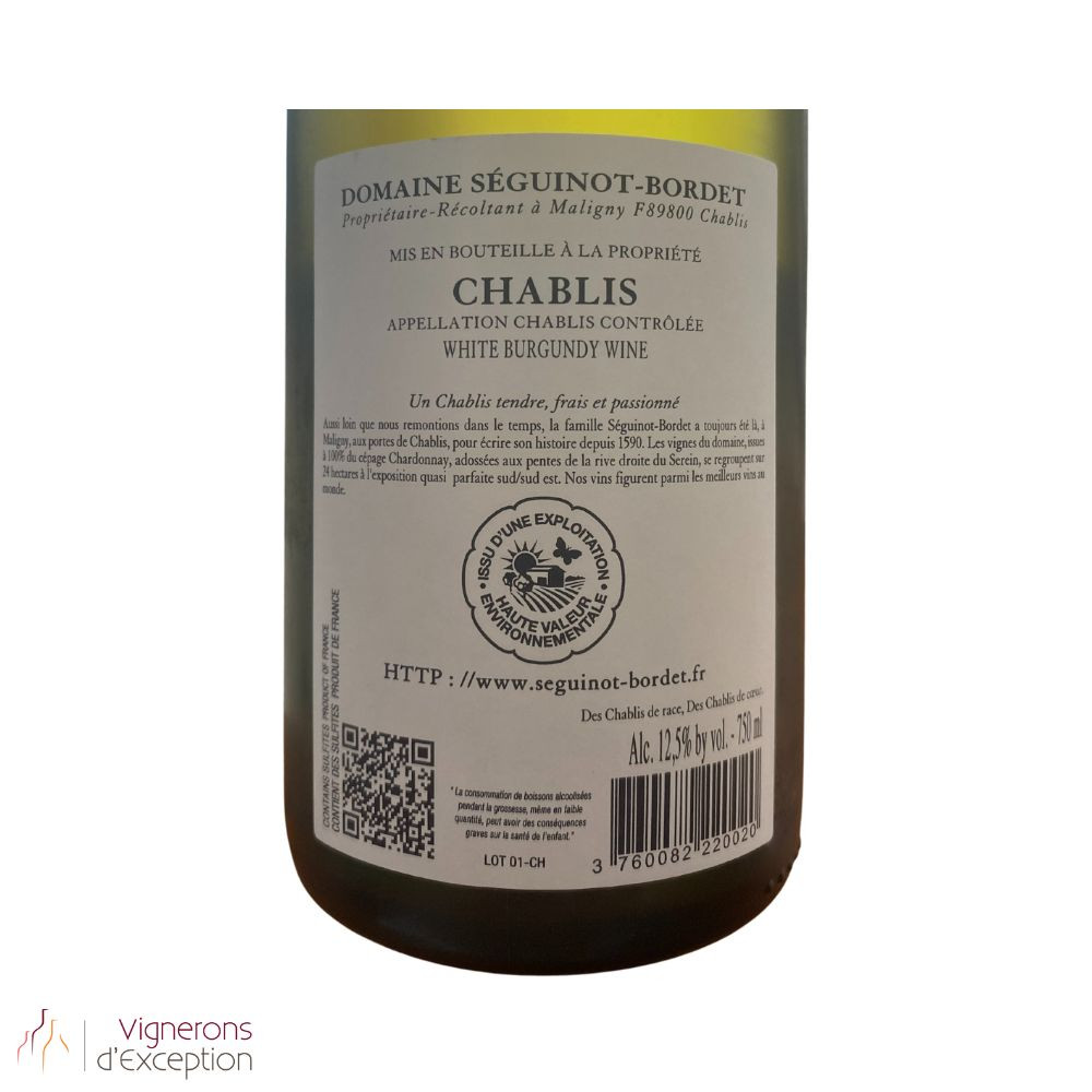 Domaine Séguinot-Bordet Chablis blanc sec 2022