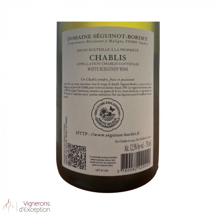 Domaine Séguinot-Bordet Chablis blanc sec 2022