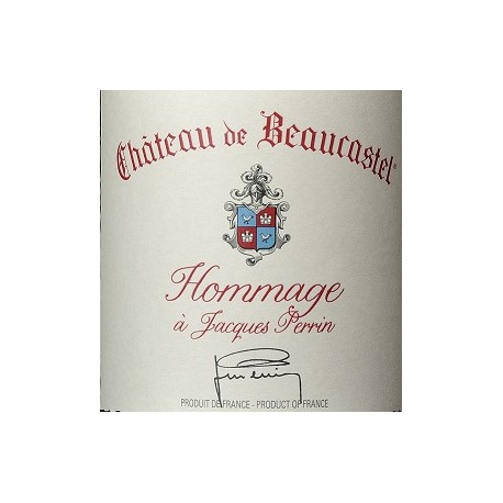 Chateau de Beaucastel Chateauneuf du Pape Hommage a Jacques Perrin 2018 etiquette