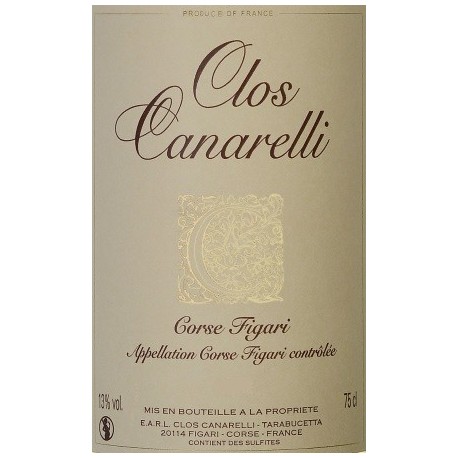 Clos Canarelli Corse Figari blanc 2022 etiquette Clos Canarelli Corse Figari blanc 2022 etiquette