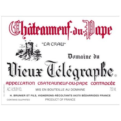 Domaine du Vieux Telegraphe Chateauneuf-du-Pape rouge 2000 etiquette Domaine du Vieux Telegraphe Chateauneuf-du-Pape rouge 2000 etiquette