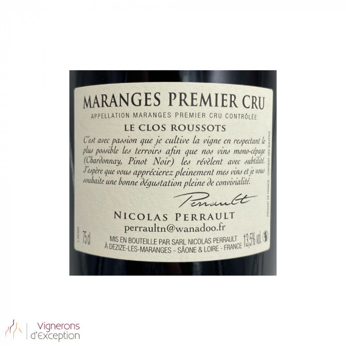 Domaine Nicolas Perrault Maranges 1er Cru "Clos Roussots" rouge 2021